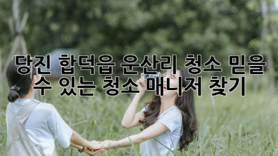 당진 합덕읍 운산리 청소, 믿을 수 있는 청소 매니저 찾기