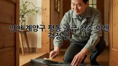 인천 계양구 평동 긴급 청소, 이젠 걱정 끝!